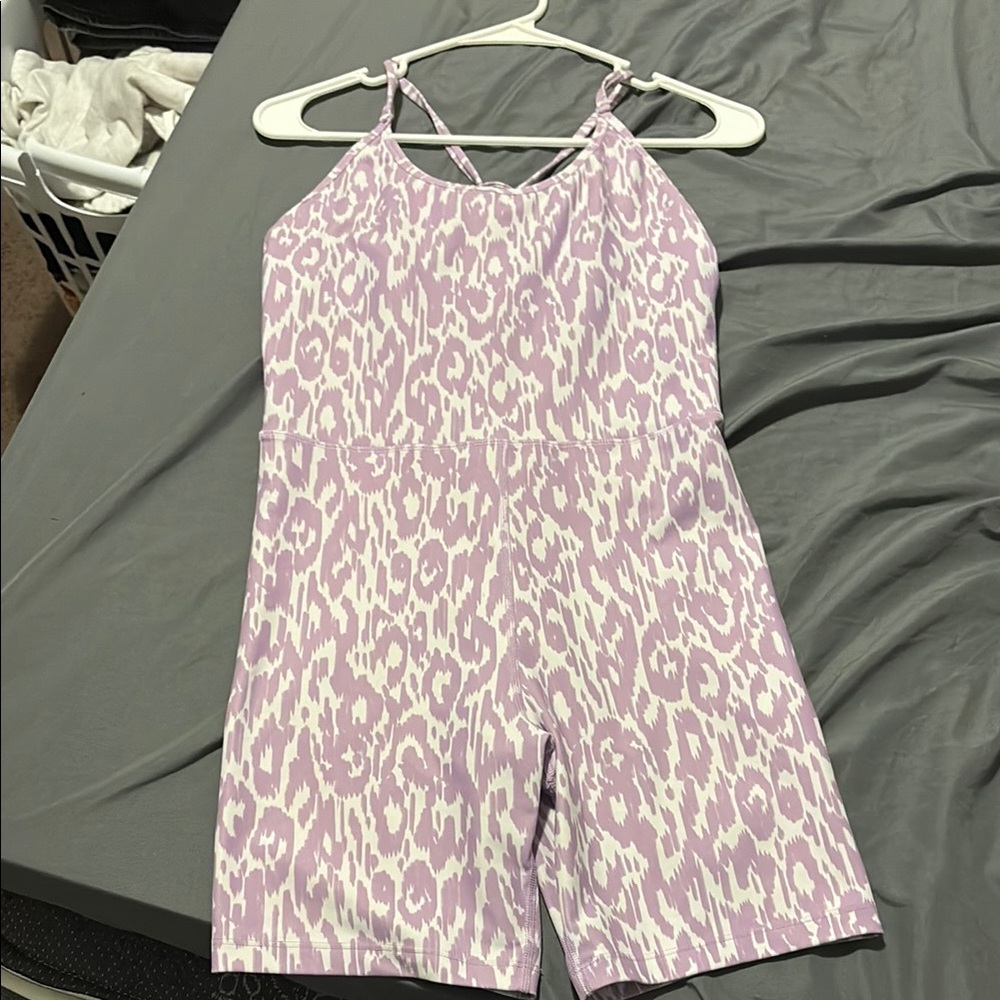Pink Leopard Print One Piece